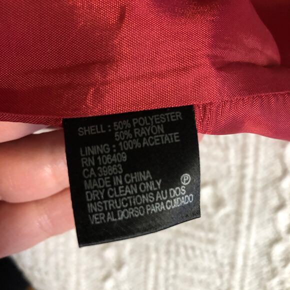 Tahari Red Sleeveless Ruffle Cocktail Dress Rosette 10 M Holiday Party Romantic - Picture 8 of 9